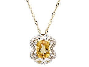 Yellow Citrine 18k Yellow Gold Over Sterling Silver Pendant With Chain 2.31ctw