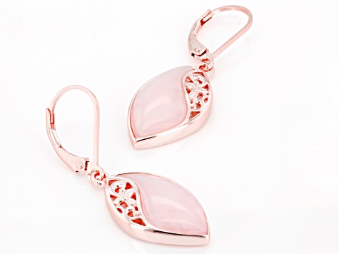 Pink Opal 18k Rose Gold Over Sterling Silver Dangle Earrings
