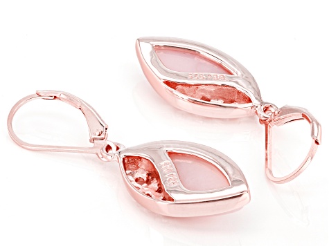 Pink Opal 18k Rose Gold Over Sterling Silver Dangle Earrings