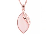 Pink Opal 18k Rose Gold Over Sterling Silver Pendant With Chain