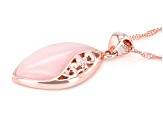 Pink Opal 18k Rose Gold Over Sterling Silver Pendant With Chain