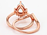 Blue Aquamarine 18k Rose Gold Over Sterling Silver Stackable Ring Set 1.73ctw