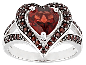 Picture of Red Garnet Rhodium Over Sterling Silver Ring 2.55ctw