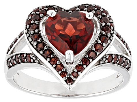 Red Garnet Rhodium Over Sterling Silver Ring 2.55ctw