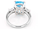 Sky Blue Topaz Rhodium Over Sterling Silver Ring 5.41ctw