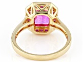 Pink Lab Created Sapphire 18k Yellow Gold Over Sterling Silver Ring 2.80ctw