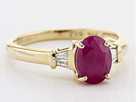 Red Burmese Ruby 14k Yellow Gold Ring 1 40ctw Deb046 Jtv Com
