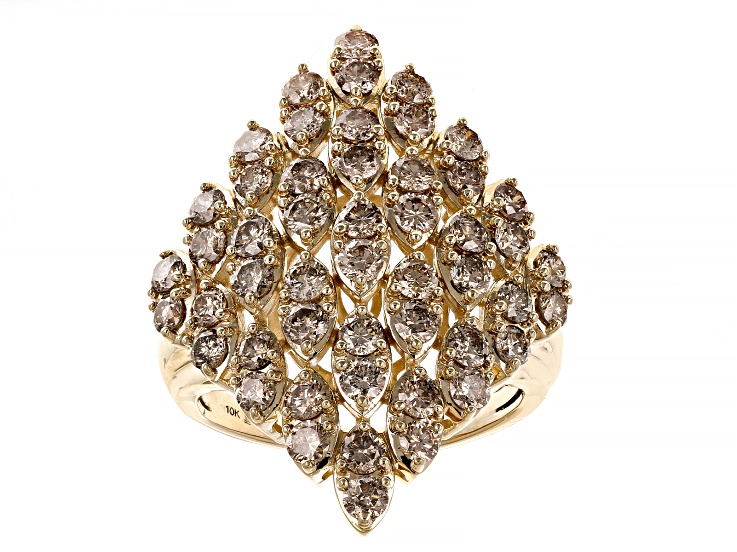 Image Marquise Brown image beautiful image beautiful image beautiful image beautiful image beautiful image beautiful image beautiful - Champagne Diamond 10k Yellow Gold Cluster Ring 2.50ctw - DGA006 ...