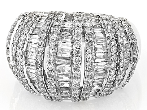 White Diamond 10k White Gold Cluster Ring 2.00ctw