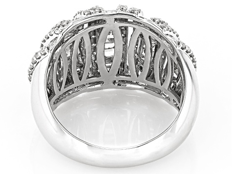 White Diamond 10k White Gold Cluster Ring 2.00ctw