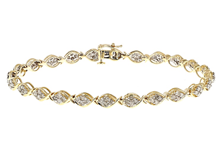 Diamond 10k Yellow Gold Tennis Bracelet 2.00ctw - DGA024 | JTV