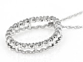 White Diamond 10k White Gold Teardrop Slide Pendant With 18" Rope Chain 0.50ctw