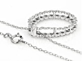 White Diamond 10k White Gold Teardrop Slide Pendant With 18" Rope Chain 0.50ctw