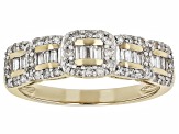 White Diamond 10k Yellow Gold Band Ring 0.50ctw