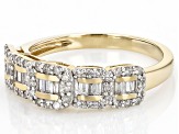 White Diamond 10k Yellow Gold Band Ring 0.50ctw