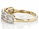 White Diamond 10k Yellow Gold Band Ring 0.50ctw