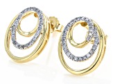 White Diamond 10k Yellow Gold Drop Earrings 0.20ctw