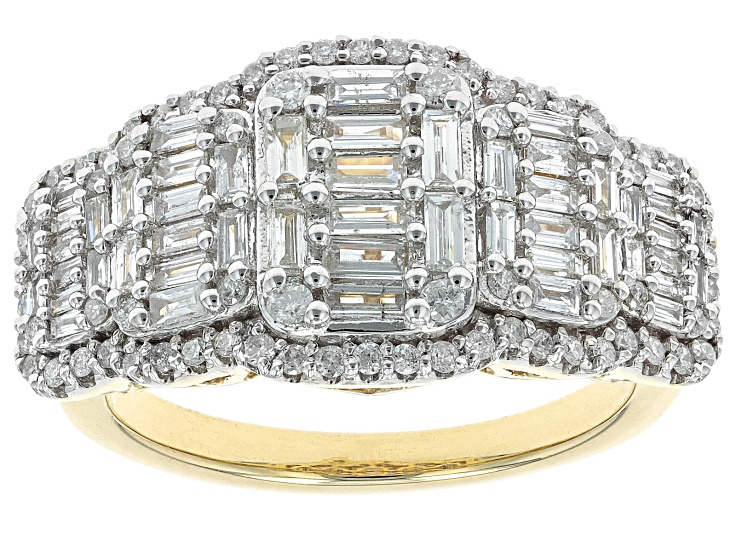 10K Yellow Gold Diamond Cluster Ring (1/2 Cttw, I-J Color, I1-I2 Clarity) - Size 8