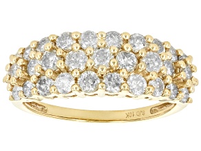 White Diamond 10k Yellow Gold Band Ring 1.55ctw