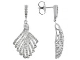 White Diamond 10k White Gold Dangle Earrings 1.50ctw