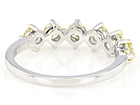 Natural Yellow Diamond 10k White Gold Band Ring 0.75ctw
