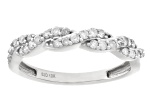 White Diamond 10k White Gold Band Ring 0.33ctw