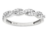 White Diamond 10k White Gold Band Ring 0.33ctw