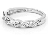 White Diamond 10k White Gold Band Ring 0.33ctw