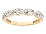 White Diamond 10k Yellow Gold Band Ring 0.33ctw