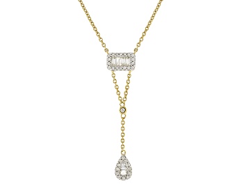 Picture of White Diamond 10k Yellow Gold Y Necklace 0.20ctw