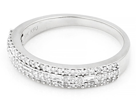 White Diamond 10k White Gold Band Ring 0.33ctw