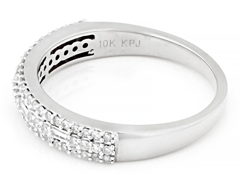 White Diamond 10k White Gold Band Ring 0.33ctw