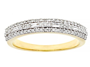White Diamond 10k Yellow Gold Band Ring 0.33ctw
