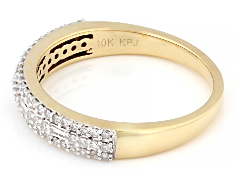 White Diamond 10k Yellow Gold Band Ring 0.33ctw