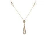 White Diamond 10k Yellow Gold Slide Pendant And Rope Chain 0.45ctw