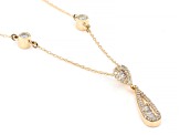 White Diamond 10k Yellow Gold Slide Pendant And Rope Chain 0.45ctw