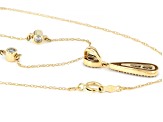 White Diamond 10k Yellow Gold Slide Pendant And Rope Chain 0.45ctw