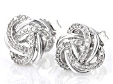 White Diamond 10k White Gold Love Knot Stud Earrings 0.25ctw