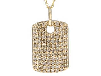 Picture of Candlelight Diamonds™ 10k Yellow Gold Cluster Pendant With Adjustable Rope Chain 2.40ctw
