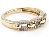 White Diamond 10k Yellow Gold Link Band Ring 0.10ctw