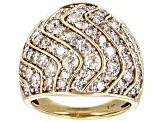 White Diamond 10k Yellow Gold Dome Ring 3.00ctw