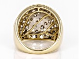 White Diamond 10k Yellow Gold Dome Ring 3.00ctw