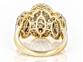 White Diamond 10k Yellow Gold Cluster Ring 2.00ctw