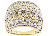 White Diamond 10k Yellow Gold Dome Ring 2.00ctw