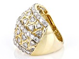 White Diamond 10k Yellow Gold Dome Ring 2.00ctw