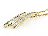 White Diamond 10k Yellow Gold Slide Pendant With 18" Rope Chain 0.15ctw