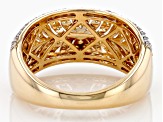 Natural Yellow And White Diamond 10k Yellow Gold Band Ring 0.80ctw