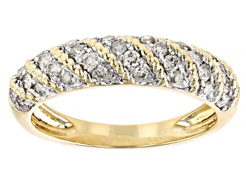 Picture of White Diamond 10k Yellow Gold Band Ring 0.50ctw