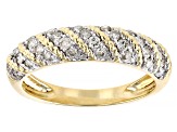 White Diamond 10k Yellow Gold Band Ring 0.50ctw