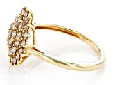 Champagne Diamond 10k Yellow Gold Cluster Ring 1.00ctw